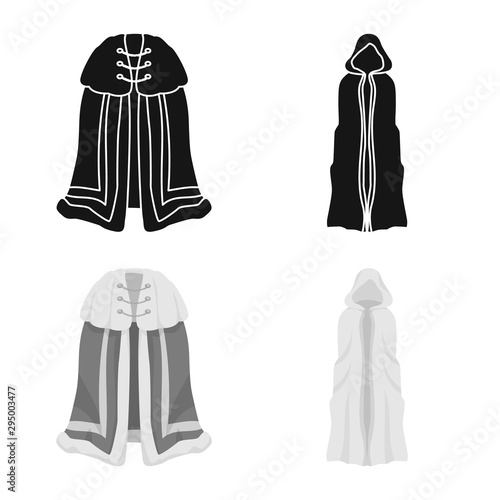 Isolated object of material and clothing logo. Collection of material and garment stock vector illustration.