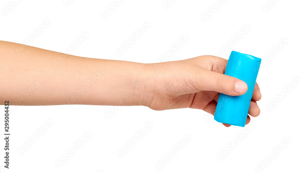 Children hand with color plasticine, kids educational toy. Children hand with color plasticine, kids educational toy.
