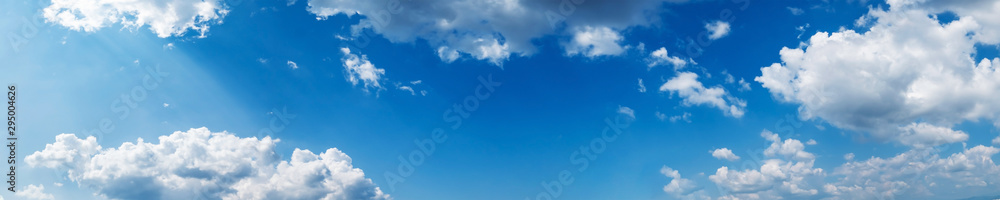 Panorama sky with cloud on a sunny day. Beautiful cirrus cloud. Panoramic image. Panorama sky with cloud on a sunny day. Beautiful cirrus cloud. Panoramic image.