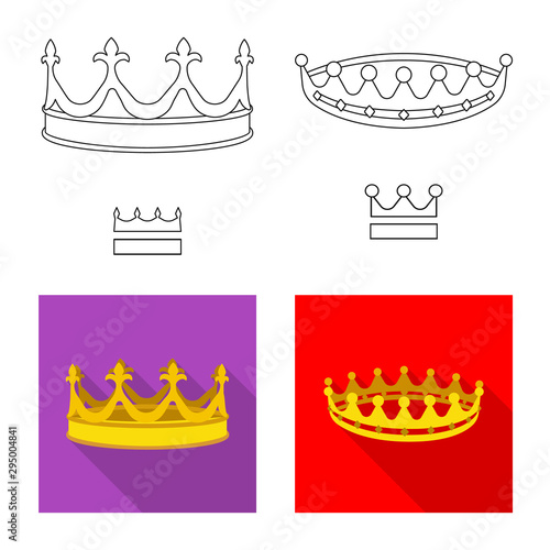 Vector illustration of medieval and nobility symbol. Set of medieval and monarchy vector icon for stock.