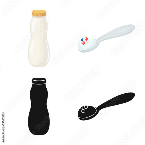 Isolated object of organic and lactose sign. Set of organic and farm vector icon for stock.