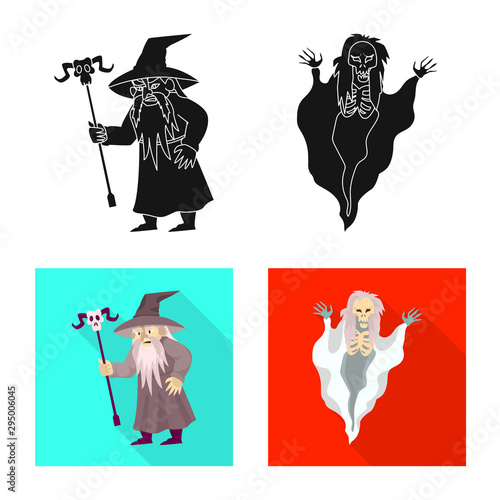 Vector illustration of mystic and hell sign. Collection of mystic and devilry stock vector illustration.
