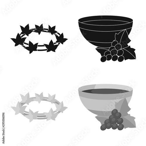Vector design of deity and antique symbol. Collection of deity and myths vector icon for stock.