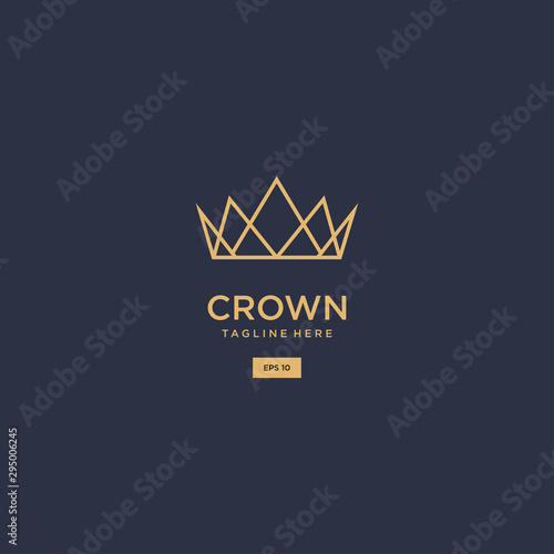 Vintage Crown Logo Royal King Queen abstract Logo design vector template.
