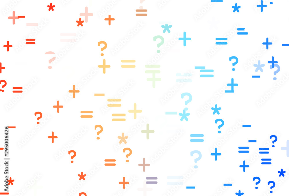 Obraz premium Light Blue, Red vector layout with algebra elements.