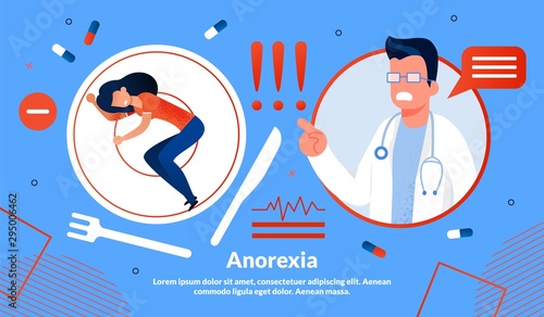Anorexia Disorder Treatment Vector Banner Template