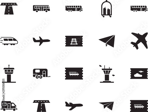 holiday vector icon set such as: motorhome, suitcase, camp, metro, pictogram, baggage, mobile, outdoor, front, cart, railroad, automobile, web, rv, leisure, logo, rail, subway, briefcase, high