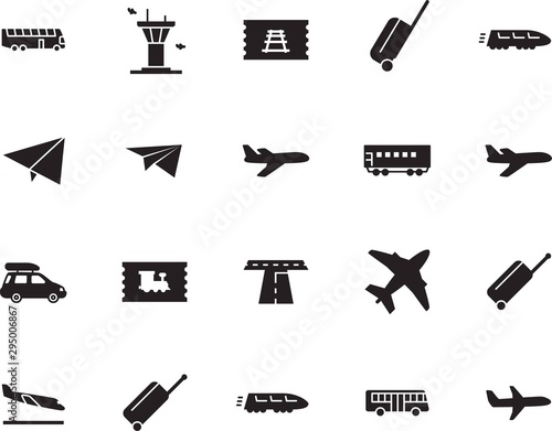 holiday vector icon set such as: landing, industry, abstract, tower, race, architecture, drive, family, icons, navigation, map, arrivals, steel, box, asphalt, metal, track, car, aeroplane, street