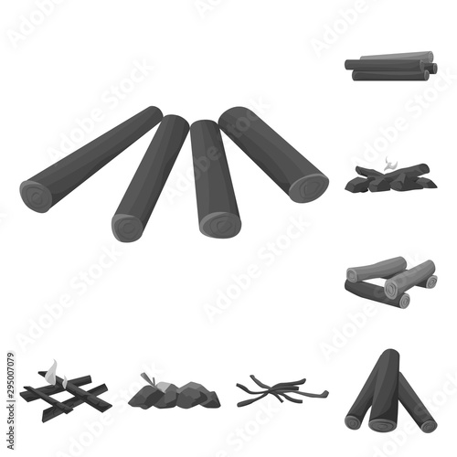 Vector illustration of forest and hardwood icon. Set of forest and logging stock vector illustration.
