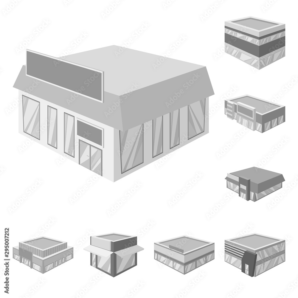 Vector illustration of construction and showcase sign. Set of construction and architecture stock symbol for web. Vector illustration of construction and showcase sign. Set of construction and architecture stock symbol for web.