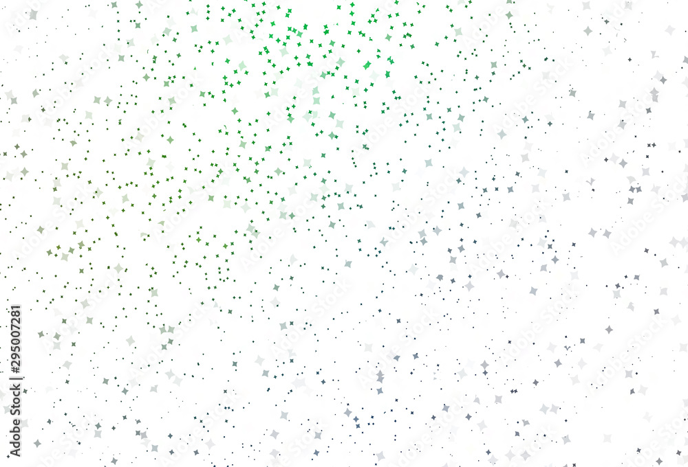 Light Green vector background with small and big stars. Light Green vector background with small and big stars.