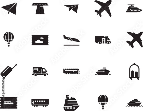 holiday vector icon set such as: drive, yacht, street, marine, express, arrivals, set, path, coach, roadside, briefcase, wagon, public, delivery, track, abstract, view, stripe, vessel, coupon