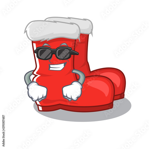 Super cool santa boots on cartoon shoe rack