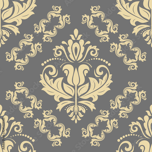 Classic seamless vector golden pattern. Damask orient golden ornament. Classic vintage background. Orient ornament for fabric, wallpaper and packaging