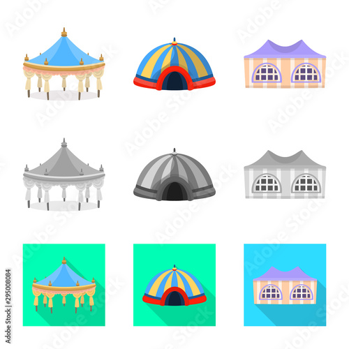 Vector illustration of roof and folding icon. Collection of roof and architecture stock vector illustration.