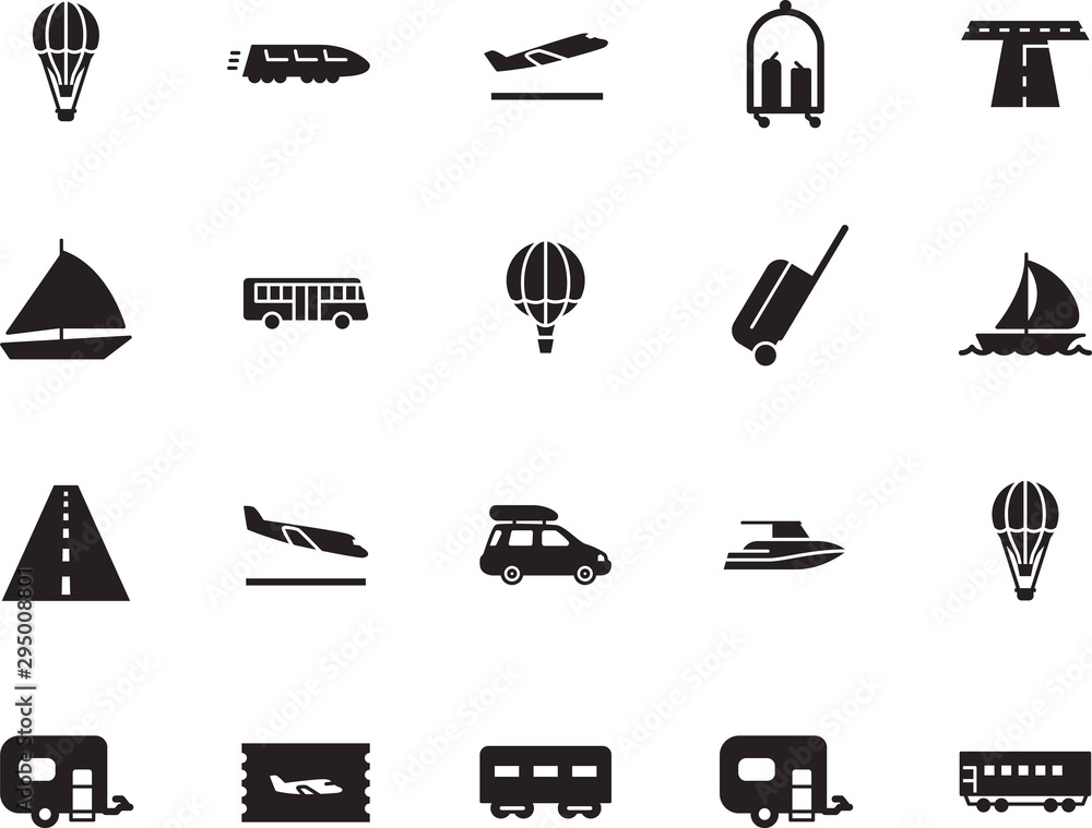 holiday vector icon set such as: icons, airliner, car, hotel, airways ...