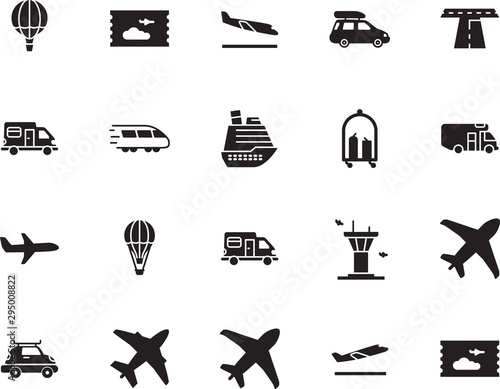 holiday vector icon set such as: silver, way, ocean, grey, passenger, building, road, railroad, highway, cruiser, rail, airways, controller, off, arrive, aeroplane, subway, water, landing, public