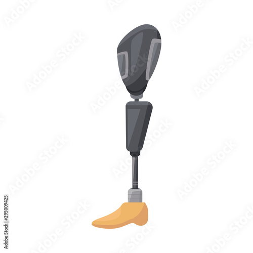 Vector illustration of leg and prosthesis symbol. Graphic of leg and amputation stock vector illustration.