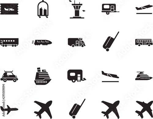 holiday vector icon set such as: building, track, motorhome, high, off, activity, terminal, control, ship, up, liner, sketch, vessel, station, trolley, controller, marine, briefcase, side, bullet