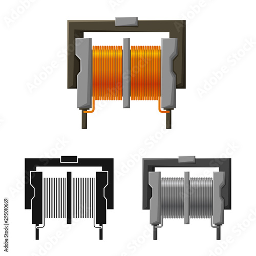 Isolated object of coil and steel icon. Graphic of coil and flexible vector icon for stock.