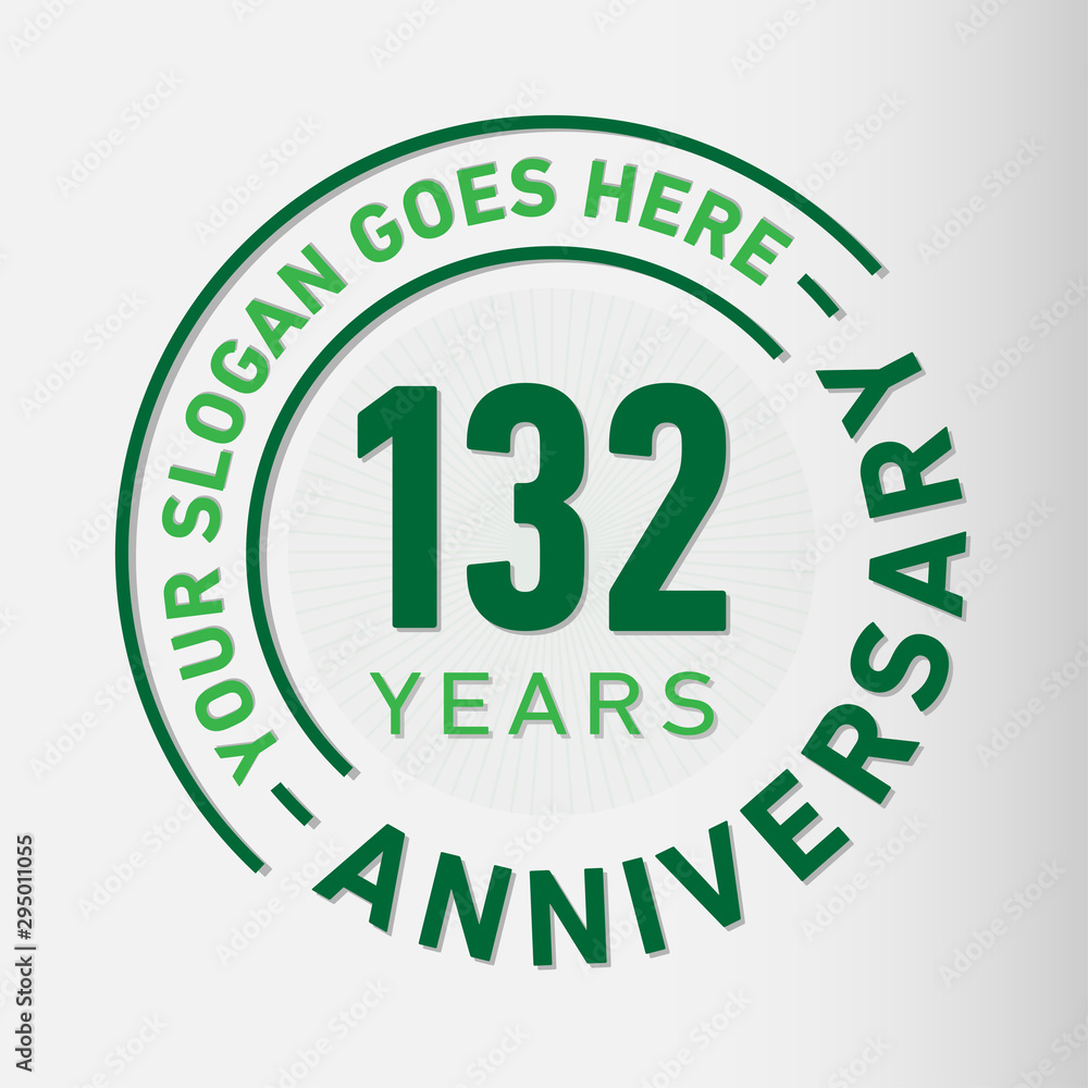 132 years anniversary logo template. One hundred and thirty-two years celebrating logotype. Vector and illustration. 132 years anniversary logo template. One hundred and thirty-two years celebrating logotype. Vector and illustration.