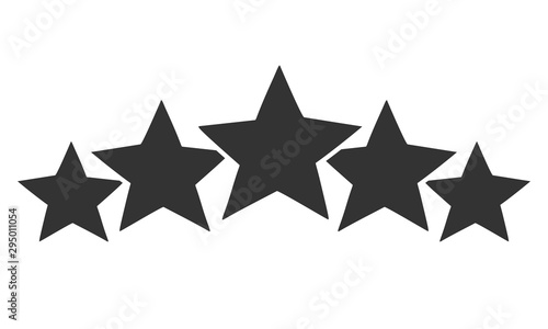 Five star rating set. Review rating, feedback and opinioin rank. 5 in a row. Vector image.