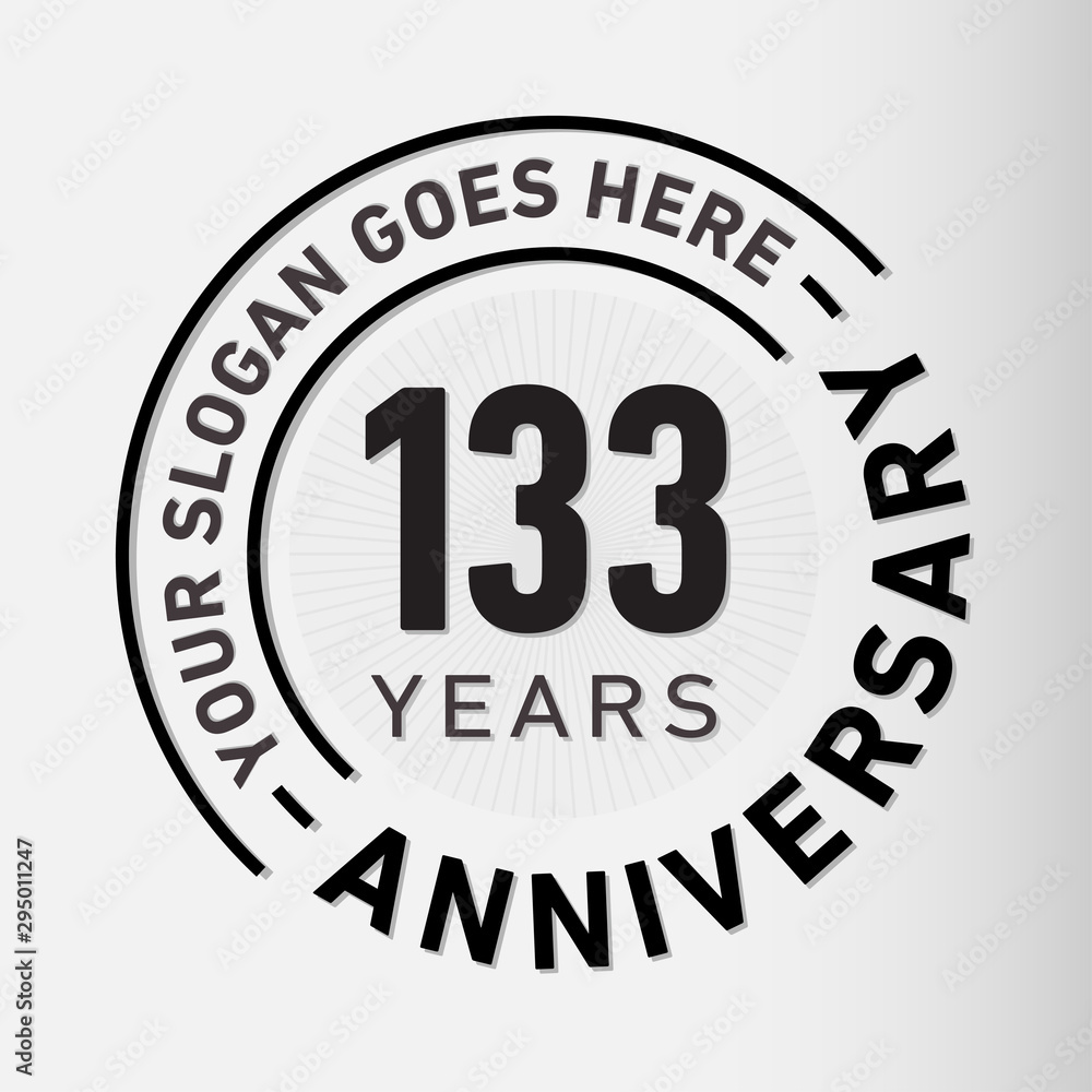 133 years anniversary logo template. One hundred and thirty-three years celebrating logotype. Vector and illustration. 133 years anniversary logo template. One hundred and thirty-three years celebrating logotype. Vector and illustration.