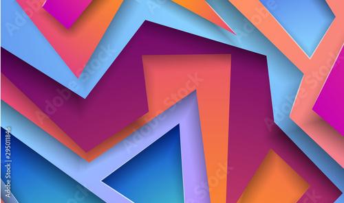 Colorful 3D abstract background with paper cut shapes