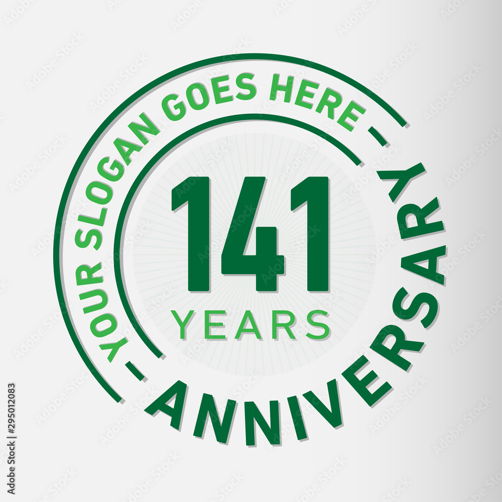 141 years anniversary logo template. One hundred and forty-one years celebrating logotype. Vector and illustration. 141 years anniversary logo template. One hundred and forty-one years celebrating logotype. Vector and illustration.