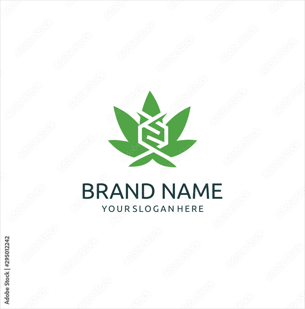 CBD Cannabis Marijuana Hemp Pot DNA logo design inspiration . cannabis logo template DNA organic, nature, green,natural,health, medical, symbol, icon, plant, sign