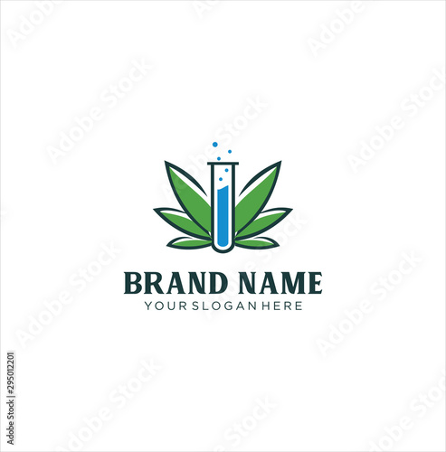CBD Cannabis Marijuana Hemp Pot lab logo design inspiration . cannabis logo template labs organic, nature, green,natural,health, medical, symbol, icon, plant, sign,laboratory