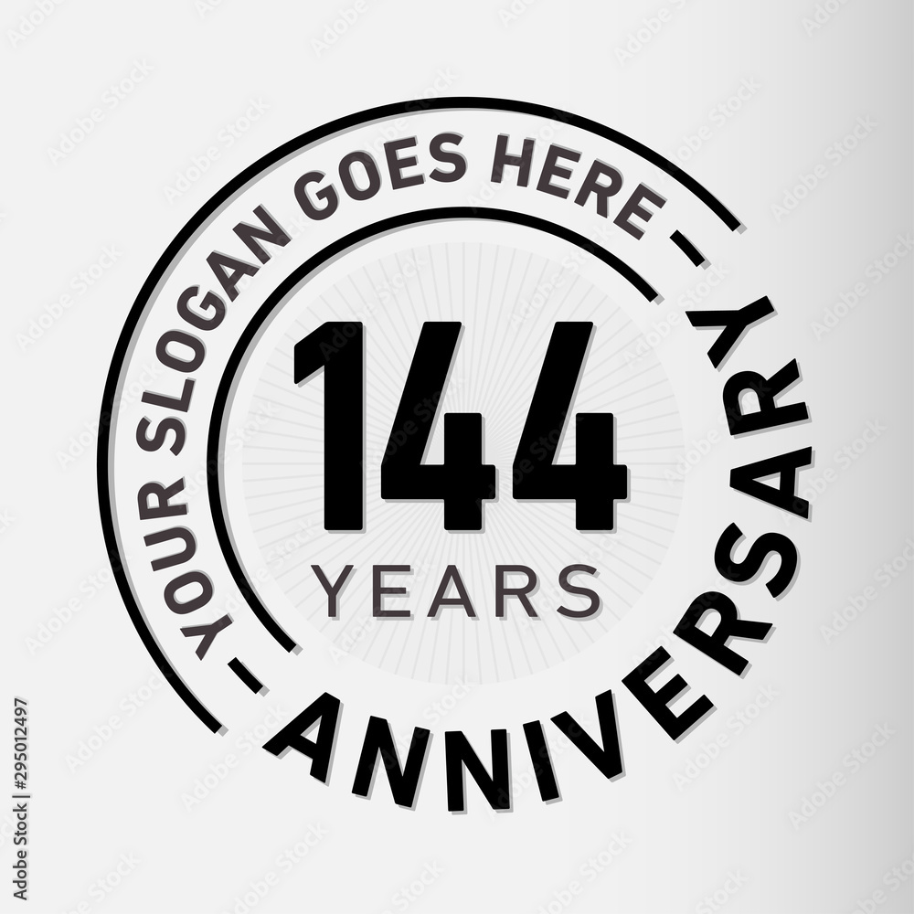 144 years anniversary logo template. One hundred and forty-four years celebrating logotype. Vector and illustration. 144 years anniversary logo template. One hundred and forty-four years celebrating logotype. Vector and illustration.