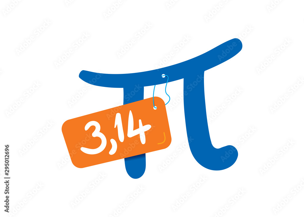 number of pi on the label. vector pi symbol and pi number Stock Vector