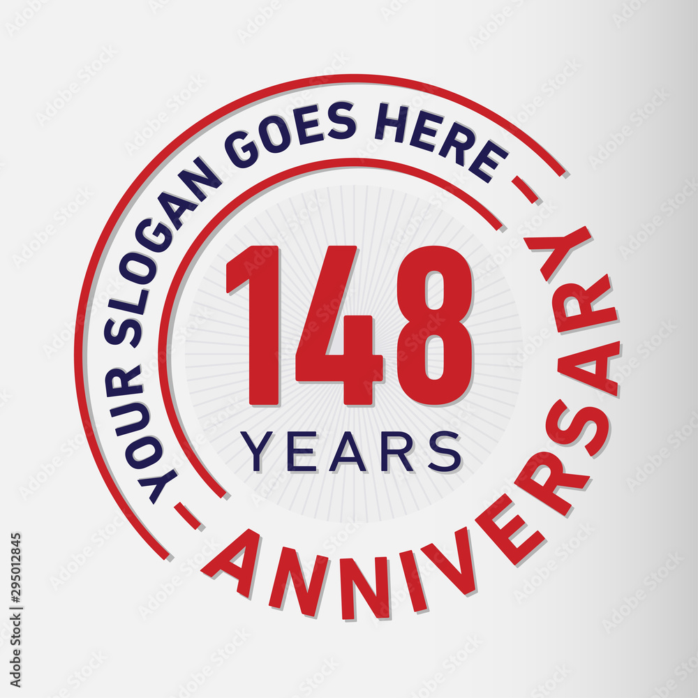 148 years anniversary logo template. One hundred and forty-eight years celebrating logotype. Vector and illustration. 148 years anniversary logo template. One hundred and forty-eight years celebrating logotype. Vector and illustration.