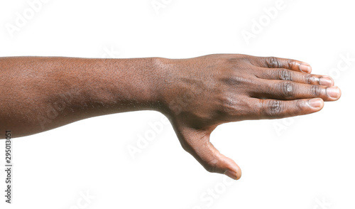 Hand of African-American man on white background © Pixel-Shot