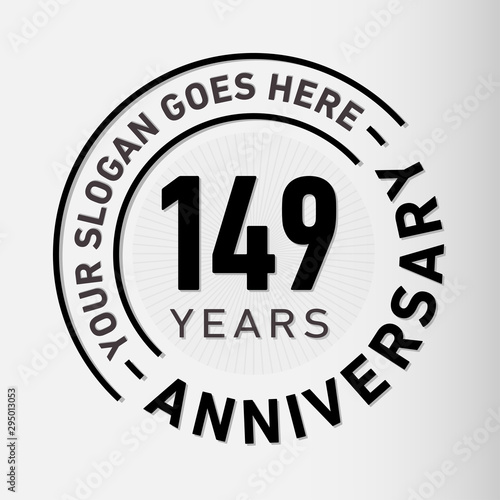 149 years anniversary logo template. One hundred and forty-nine years celebrating logotype. Vector and illustration.