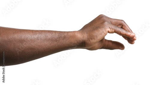 Wallpaper Mural Hand of African-American man holding something on white background Torontodigital.ca