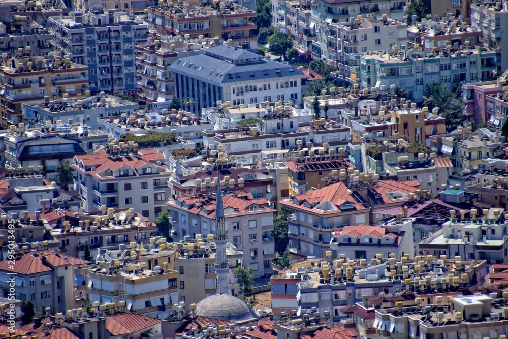 view from the vantage point of the city of Alanya in Turkey and the Mediterranean Sea
