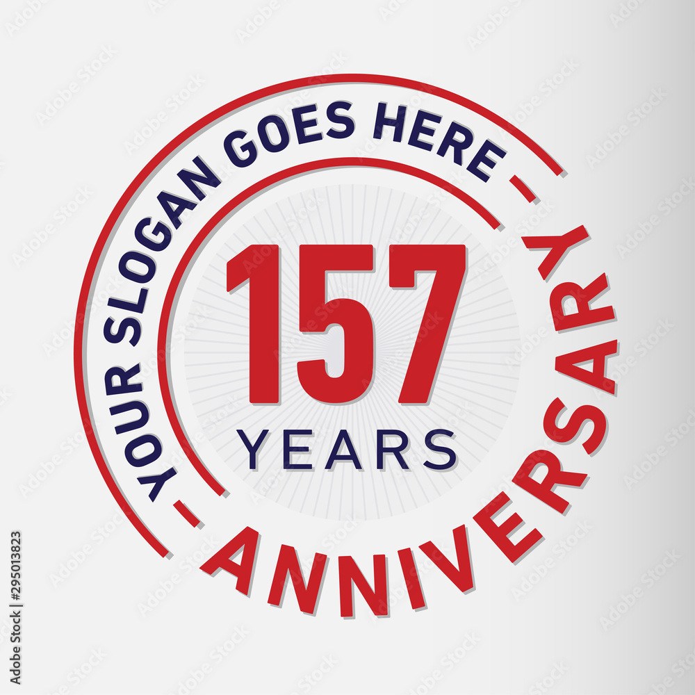157 years anniversary logo template. One hundred and fifty-seven years celebrating logotype. Vector and illustration. 157 years anniversary logo template. One hundred and fifty-seven years celebrating logotype. Vector and illustration.
