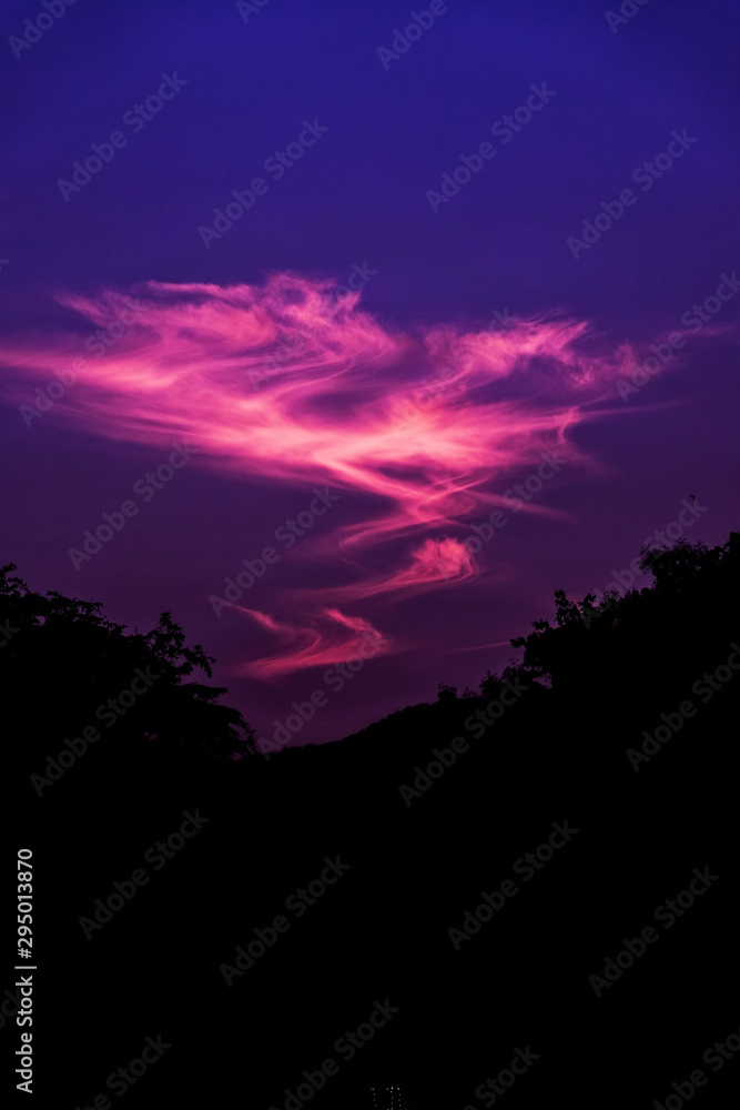 Cosmic heart shape sky cloud, silhouette tone. Cosmic heart shape sky cloud, silhouette tone.