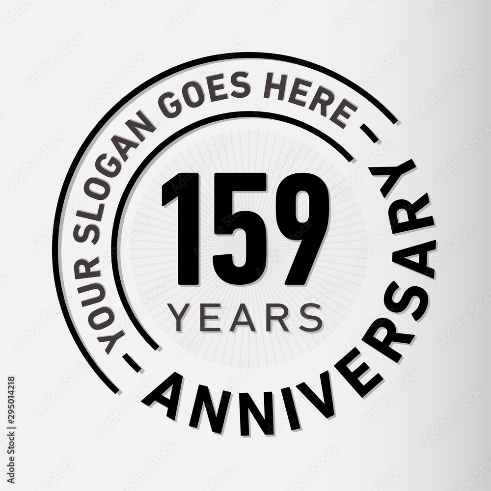 159 years anniversary logo template. One hundred and fifty-nine years celebrating logotype. Vector and illustration.