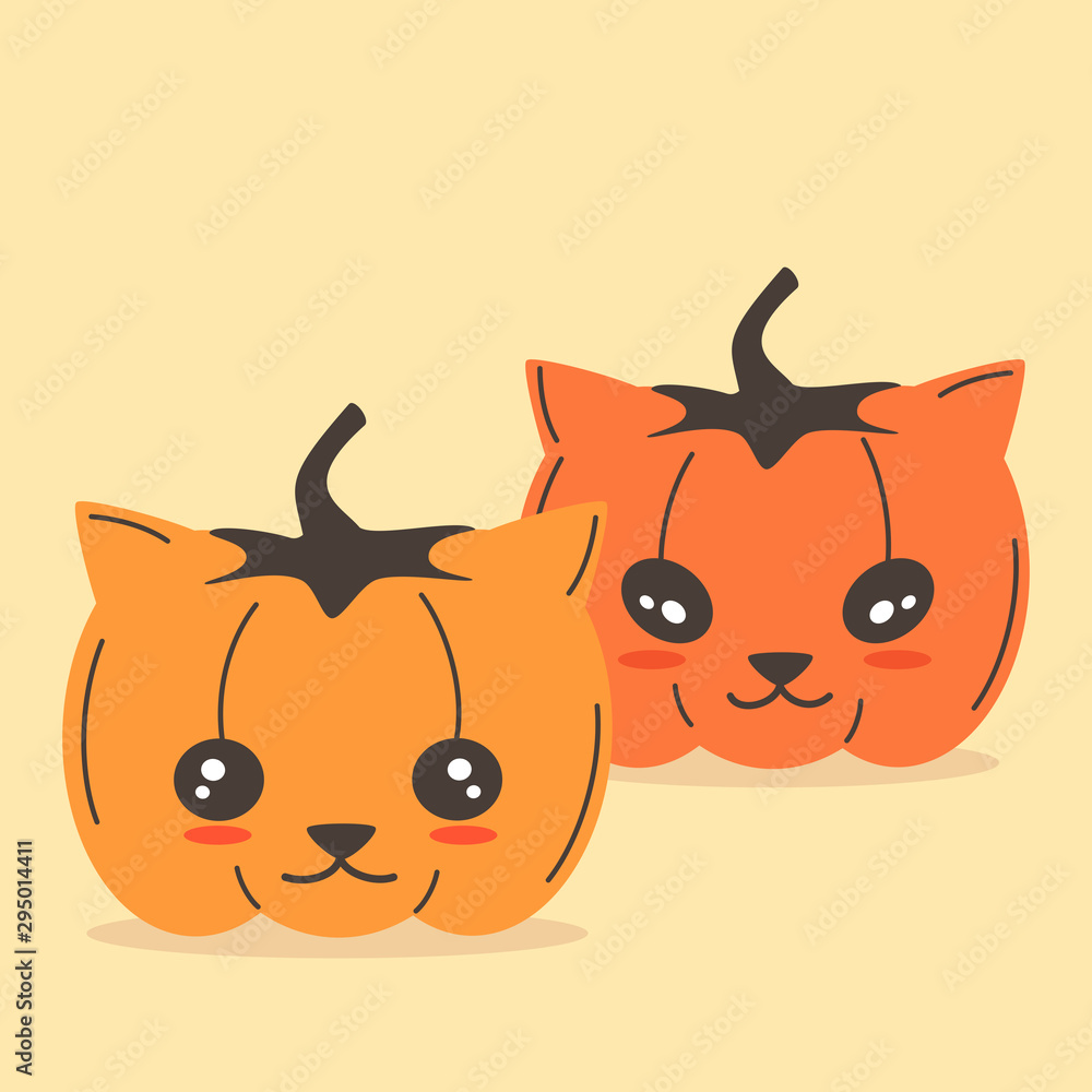 cute cartoon cat pumpkin vector halloween illustration cute cartoon cat pumpkin vector halloween illustration