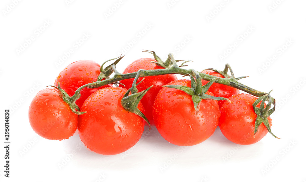 Fresh tomatoes on white background