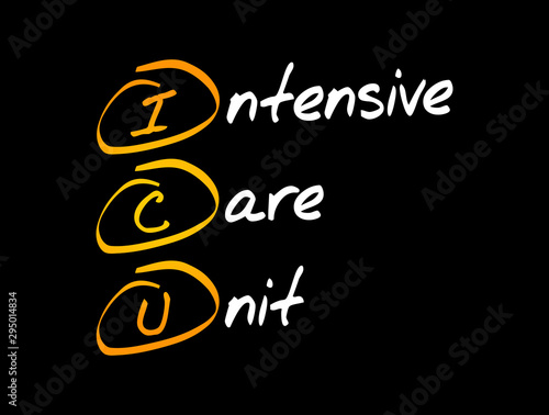 ICU - Intensive Care Unit acronym, medical concept background