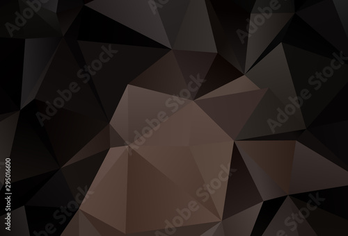 Dark Brown vector abstract polygonal template. © smaria2015
