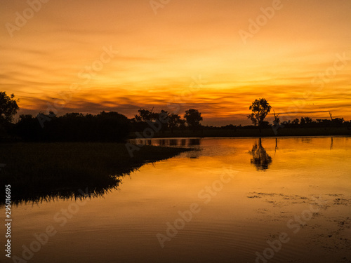 sunset on the river photo