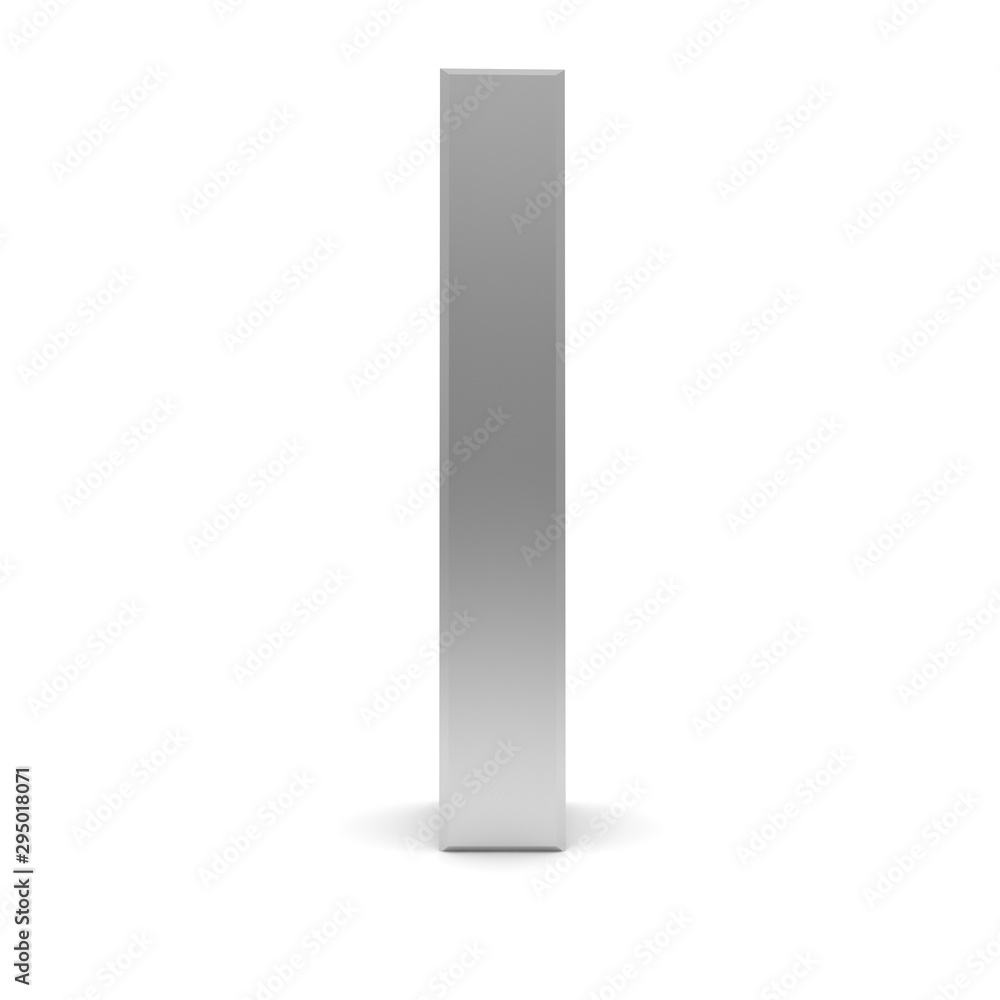 letter I silver text sign alphabet character 3d render font isolated on white letter I silver text sign alphabet character 3d render font isolated on white