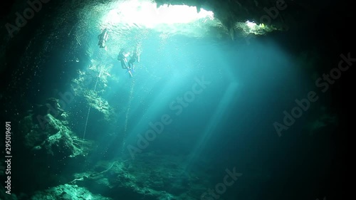 Wallpaper Mural Underwater caves of Yucatan Mexico cenotes. Cave diving in clean and clear underground water. Torontodigital.ca