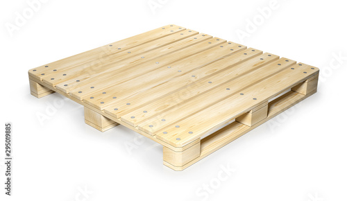 Euro pallet wooden pallet for transporting goods. 3d illustration