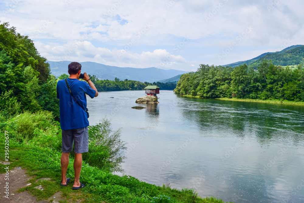 Drina River House in Bajina Basta, Serbia.